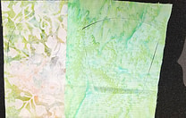 fabric on die after cutting after running fabric through cutter photo