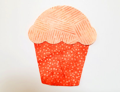 one cupcake photo of one orange cupcake