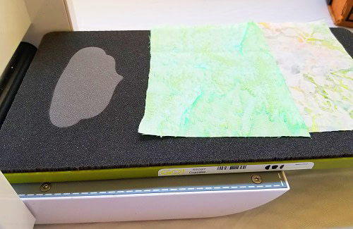 layering fabric on the die photo